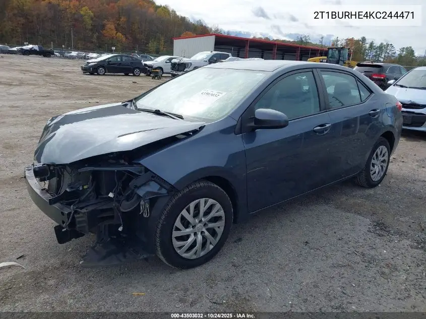 2T1BURHE4KC244471 2019 Toyota Corolla Le