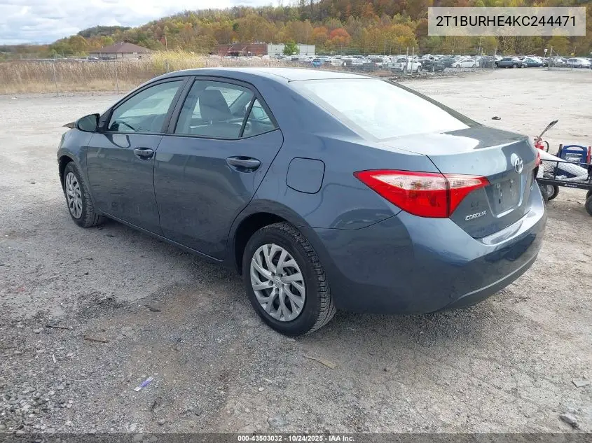 2T1BURHE4KC244471 2019 Toyota Corolla Le