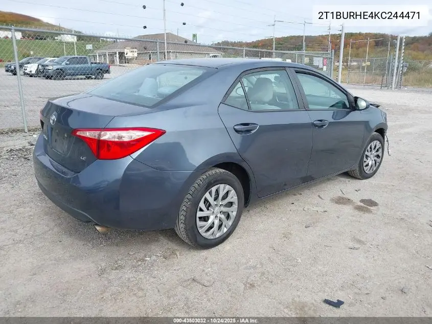 2T1BURHE4KC244471 2019 Toyota Corolla Le