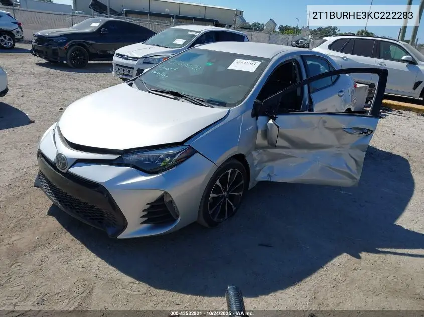 2T1BURHE3KC222283 2019 Toyota Corolla Se