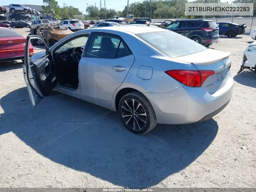 2T1BURHE3KC222283 2019 Toyota Corolla Se