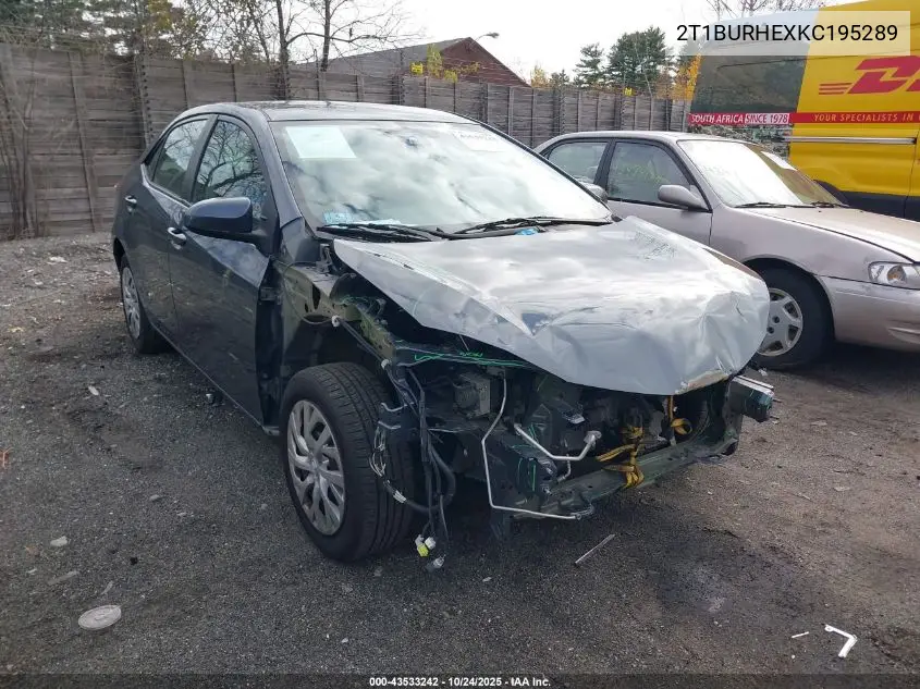 2T1BURHEXKC195289 2019 Toyota Corolla Le