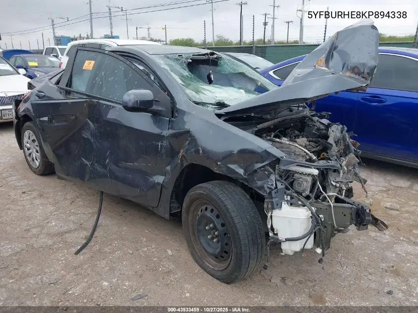 5YFBURHE8KP894338 2019 Toyota Corolla Le