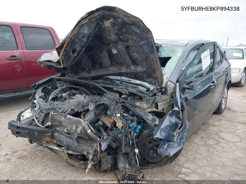 5YFBURHE8KP894338 2019 Toyota Corolla Le