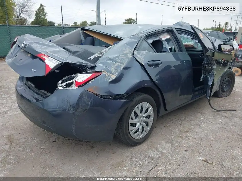 5YFBURHE8KP894338 2019 Toyota Corolla Le