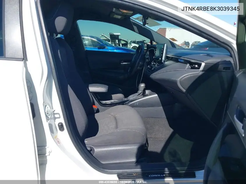 JTNK4RBE8K3039345 2019 Toyota Corolla Se