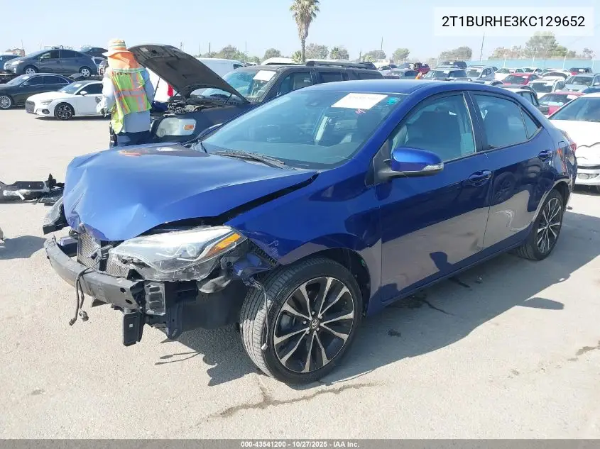 2T1BURHE3KC129652 2019 Toyota Corolla Se