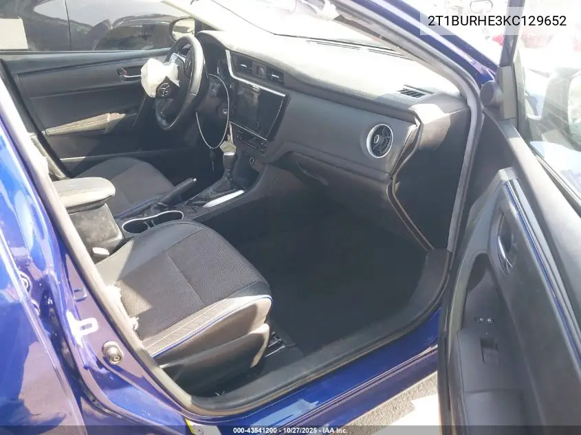 2T1BURHE3KC129652 2019 Toyota Corolla Se