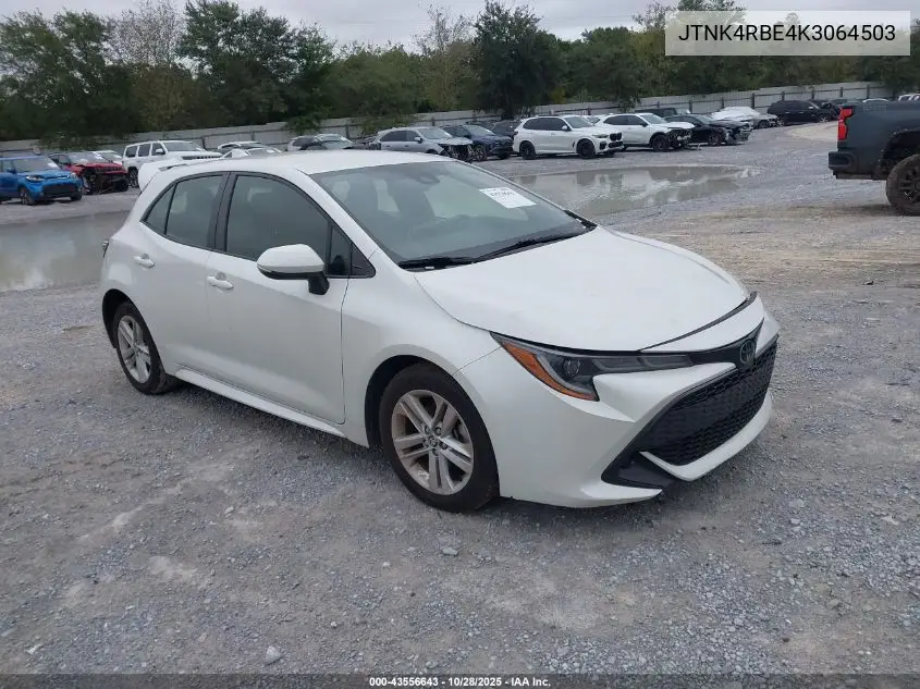 JTNK4RBE4K3064503 2019 Toyota Corolla Se