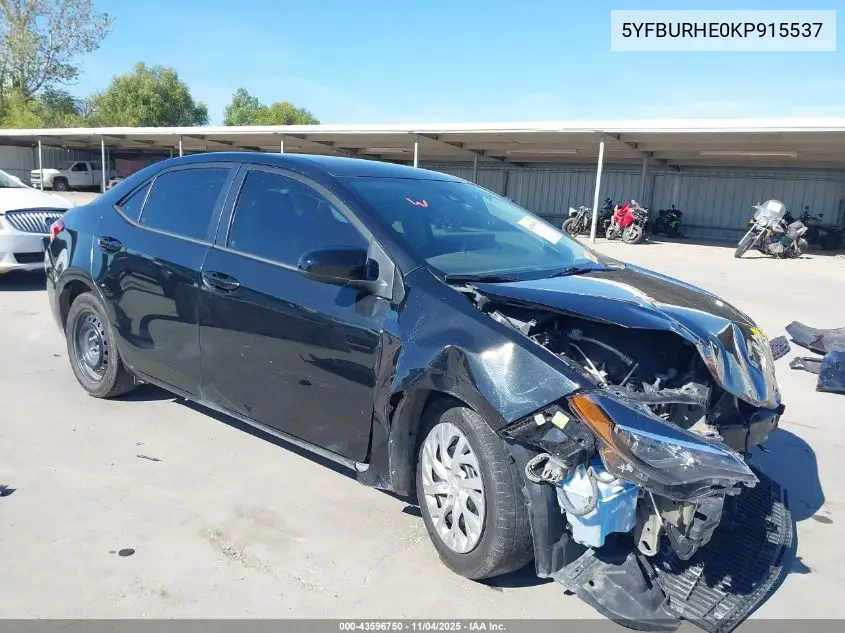 5YFBURHE0KP915537 2019 Toyota Corolla Le