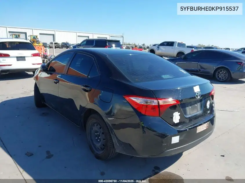 5YFBURHE0KP915537 2019 Toyota Corolla Le