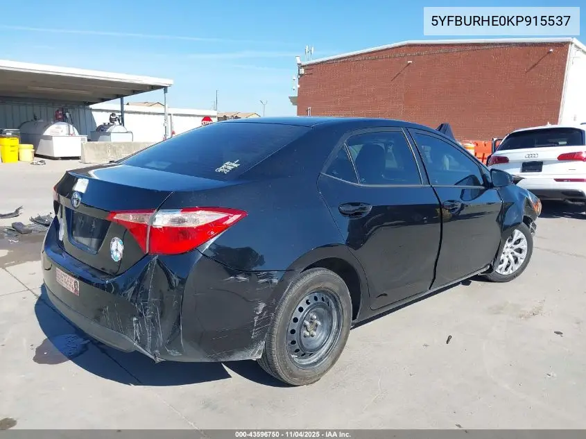 5YFBURHE0KP915537 2019 Toyota Corolla Le