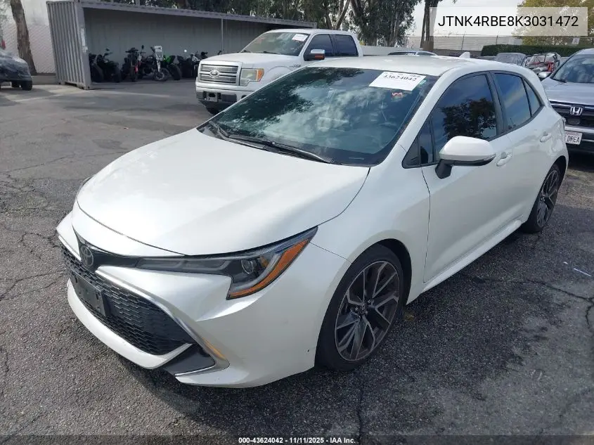 JTNK4RBE8K3031472 2019 Toyota Corolla Xse