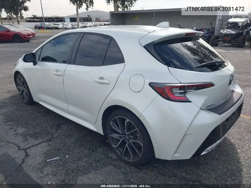 JTNK4RBE8K3031472 2019 Toyota Corolla Xse