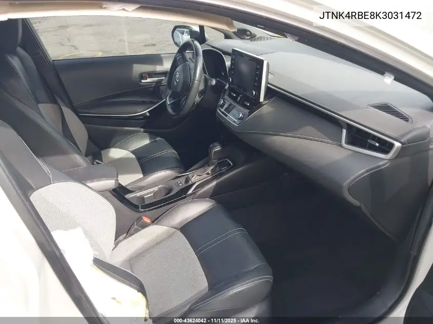 JTNK4RBE8K3031472 2019 Toyota Corolla Xse