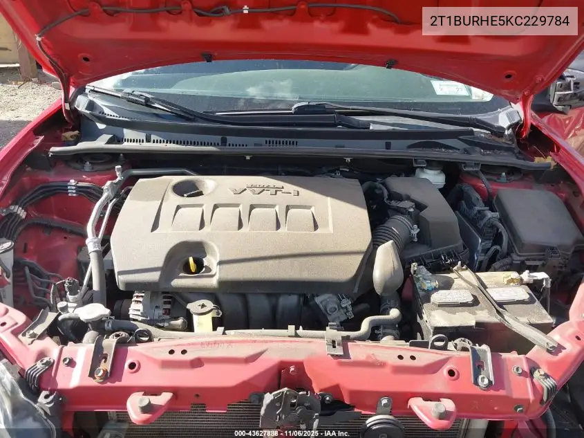 2T1BURHE5KC229784 2019 Toyota Corolla Le