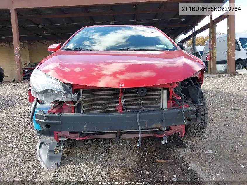2T1BURHE5KC229784 2019 Toyota Corolla Le