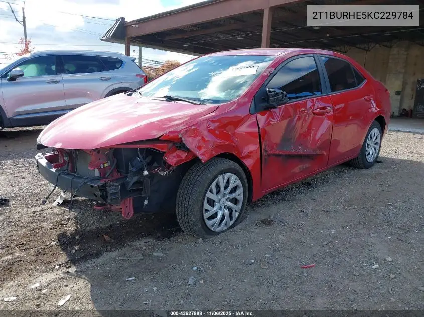 2T1BURHE5KC229784 2019 Toyota Corolla Le