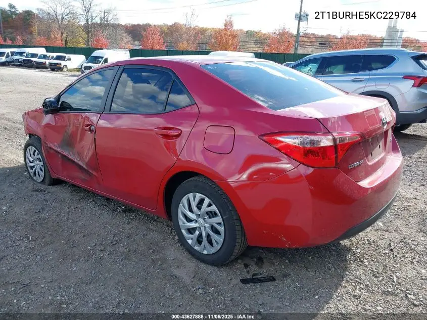 2T1BURHE5KC229784 2019 Toyota Corolla Le