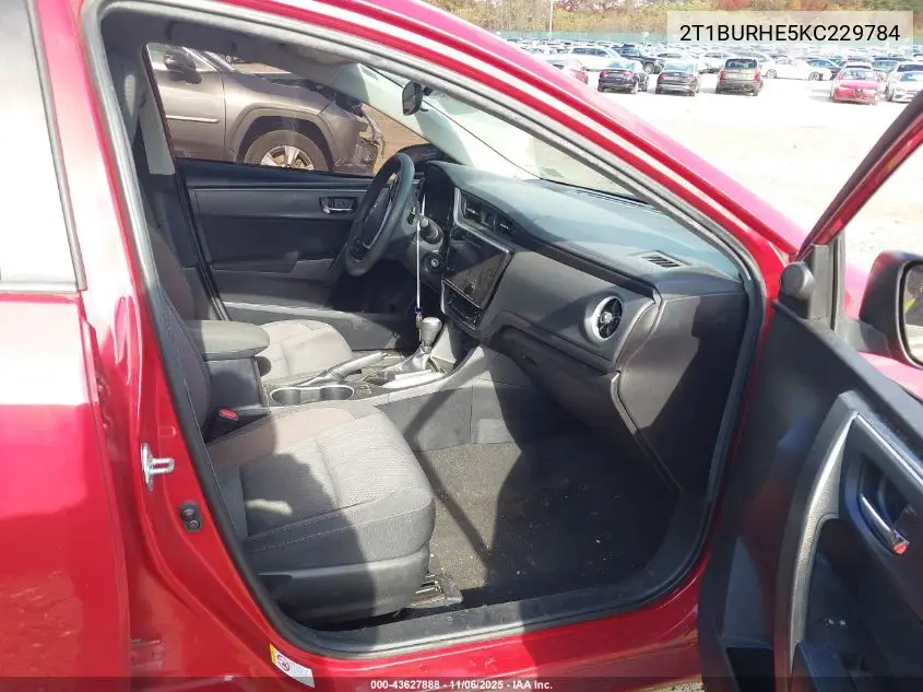 2T1BURHE5KC229784 2019 Toyota Corolla Le