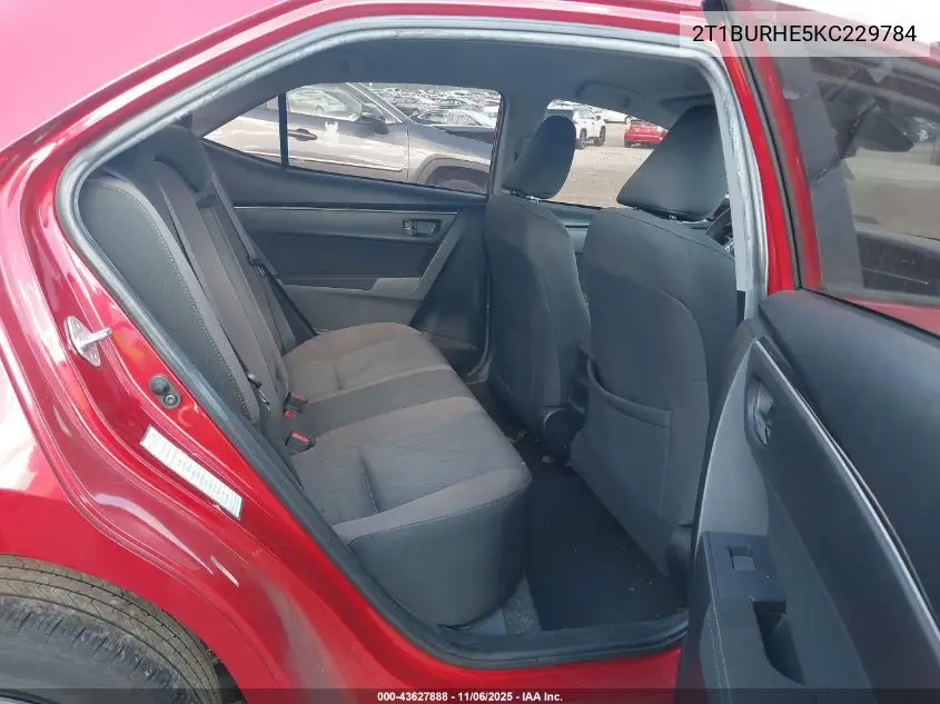 2T1BURHE5KC229784 2019 Toyota Corolla Le