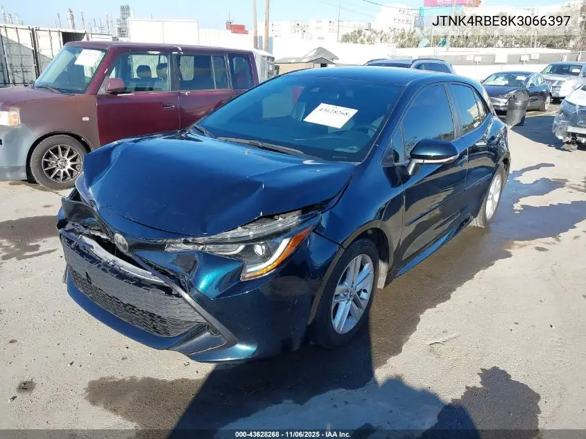 JTNK4RBE8K3066397 2019 Toyota Corolla Se