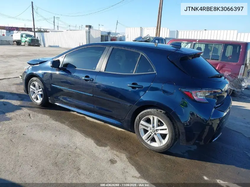 JTNK4RBE8K3066397 2019 Toyota Corolla Se