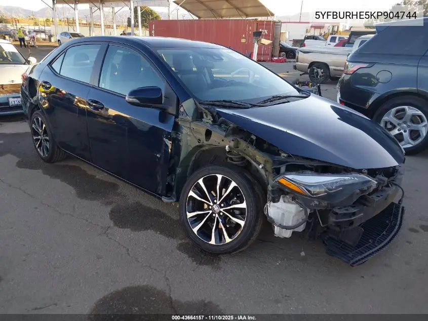 5YFBURHE5KP904744 2019 Toyota Corolla Xse