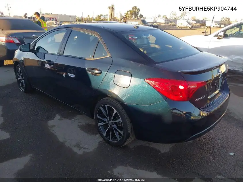 5YFBURHE5KP904744 2019 Toyota Corolla Xse