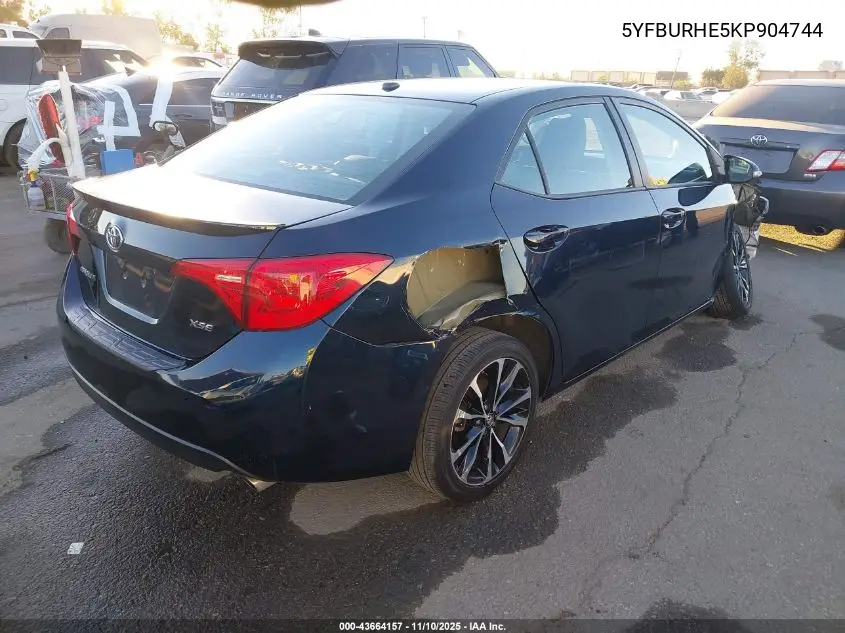 5YFBURHE5KP904744 2019 Toyota Corolla Xse