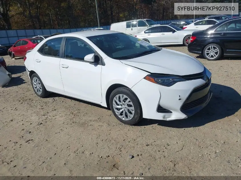 5YFBURHE7KP927510 2019 Toyota Corolla Le