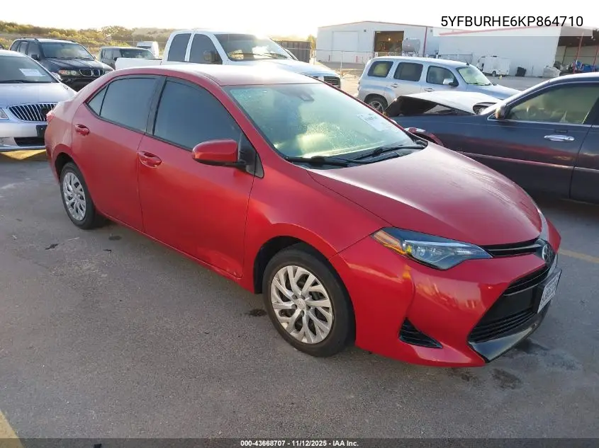 5YFBURHE6KP864710 2019 Toyota Corolla Le