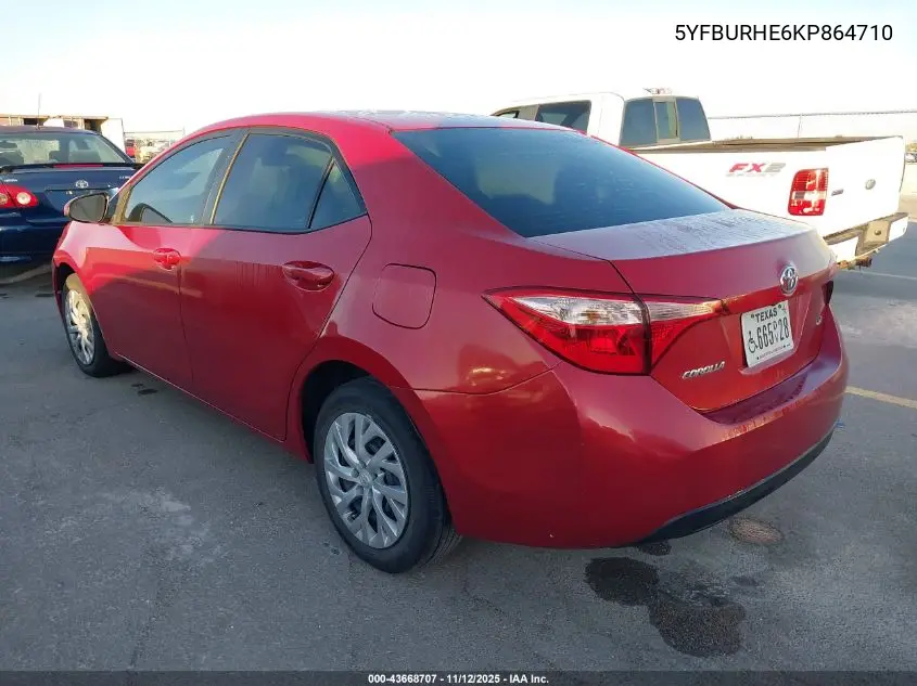 5YFBURHE6KP864710 2019 Toyota Corolla Le