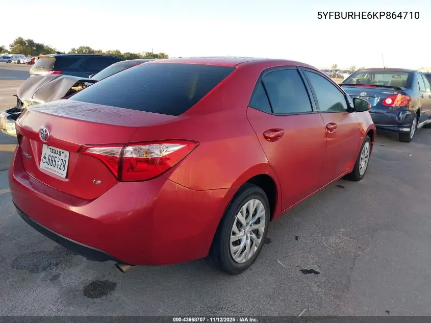 5YFBURHE6KP864710 2019 Toyota Corolla Le