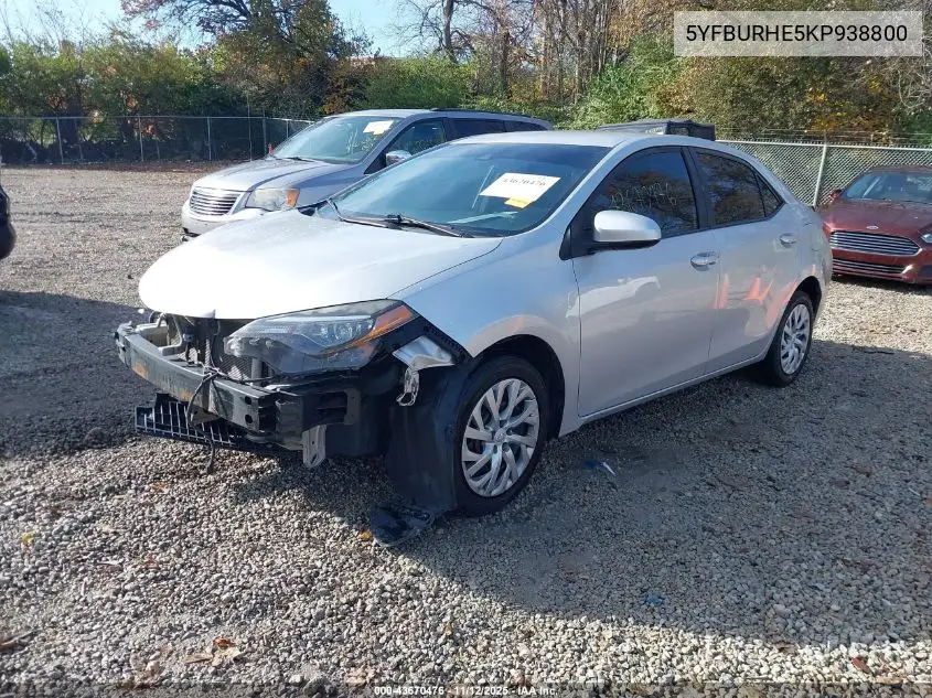 5YFBURHE5KP938800 2019 Toyota Corolla Le