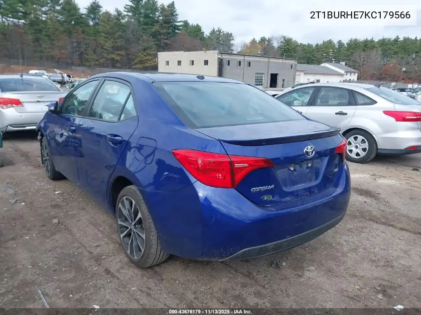 2T1BURHE7KC179566 2019 Toyota Corolla Se