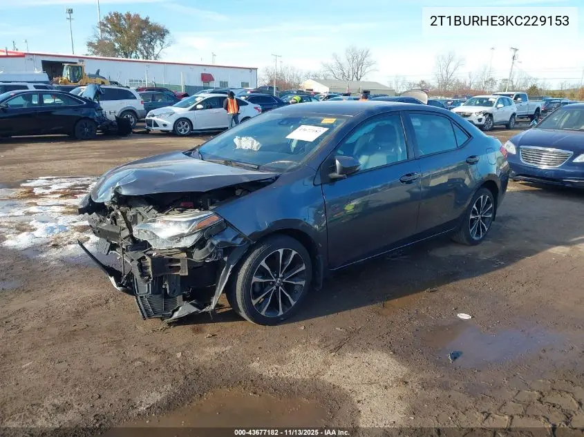 2T1BURHE3KC229153 2019 Toyota Corolla Se
