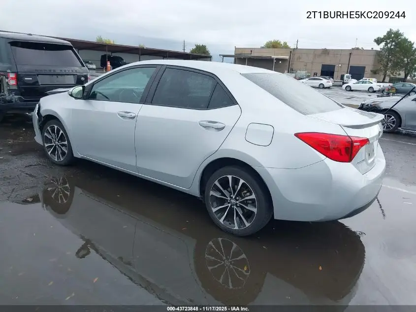 2T1BURHE5KC209244 2019 Toyota Corolla Se