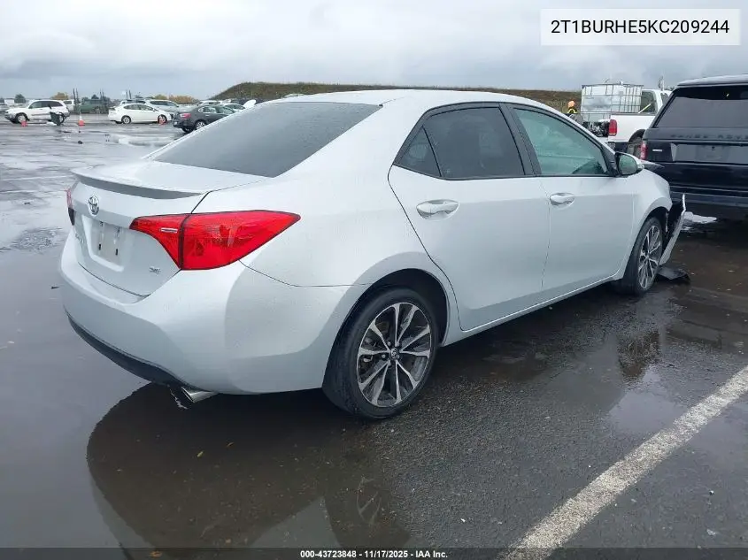2T1BURHE5KC209244 2019 Toyota Corolla Se