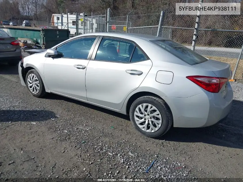5YFBURHE4KP938111 2019 Toyota Corolla Le