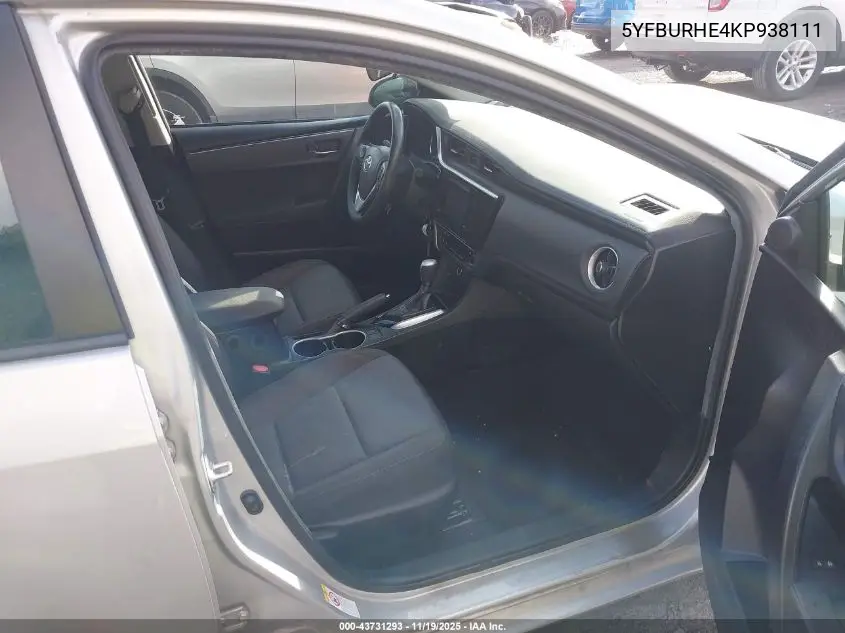 5YFBURHE4KP938111 2019 Toyota Corolla Le