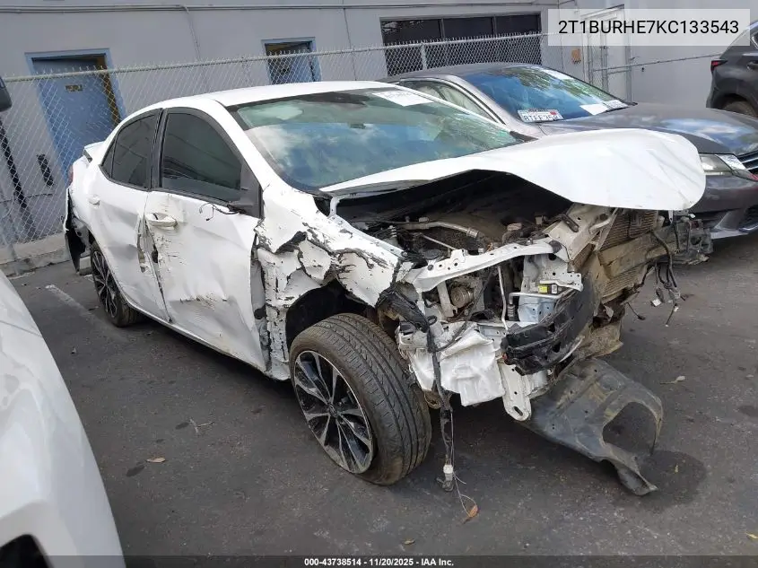 2T1BURHE7KC133543 2019 Toyota Corolla Se