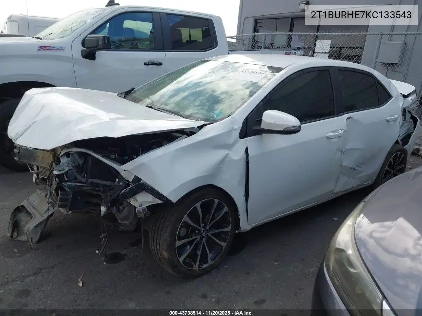 2T1BURHE7KC133543 2019 Toyota Corolla Se