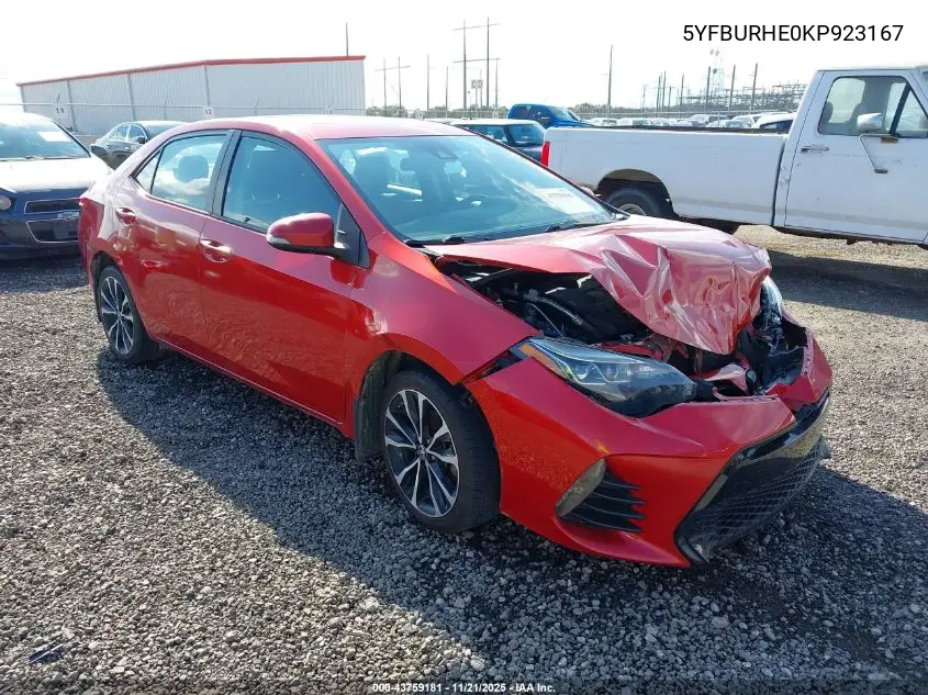 5YFBURHE0KP923167 2019 Toyota Corolla Xse