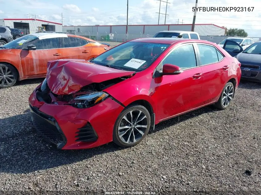 5YFBURHE0KP923167 2019 Toyota Corolla Xse