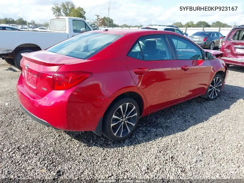 5YFBURHE0KP923167 2019 Toyota Corolla Xse