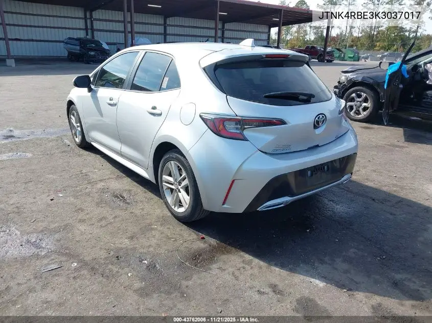 JTNK4RBE3K3037017 2019 Toyota Corolla Se