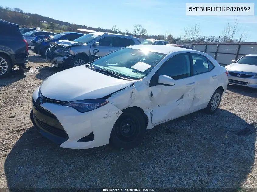 5YFBURHE1KP870592 2019 Toyota Corolla Le