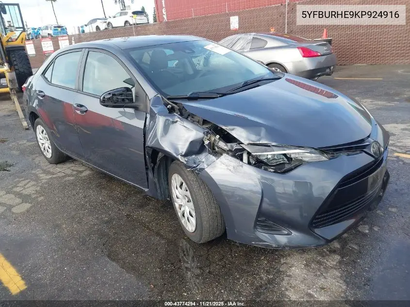 5YFBURHE9KP924916 2019 Toyota Corolla Le