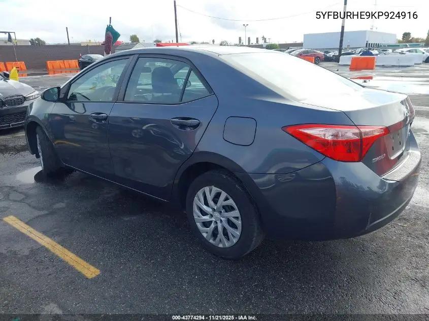 5YFBURHE9KP924916 2019 Toyota Corolla Le
